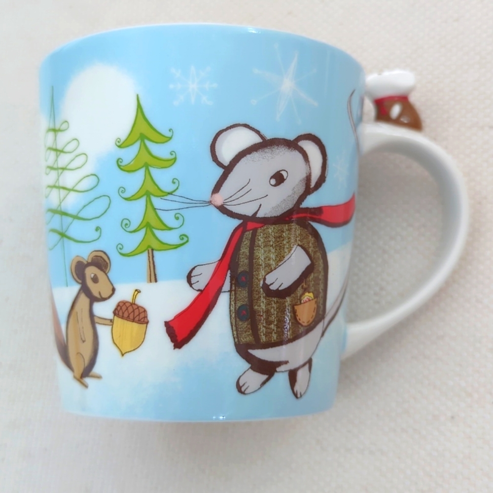 Starbucks 2010 HUXLEY Mouse Squirrel Holiday Coffee Mug Tea Cup 8oz bone China - Picture 7 of 8